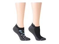 Groovy Floral & Solid Women's No Show Socks - 2 Pack