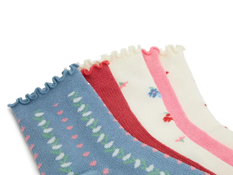 Floral Waffle Women's Ankle Socks - 5 Pack