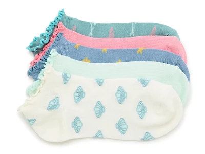 Shell Coastal Lettuce Women's No Show Socks - 5 Pack