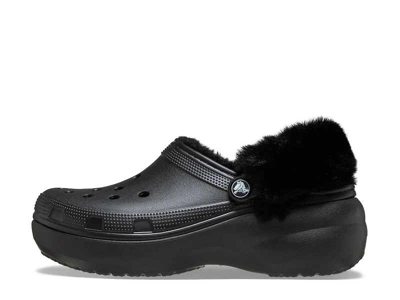 Classic Fuzzy Lined Platform Clog