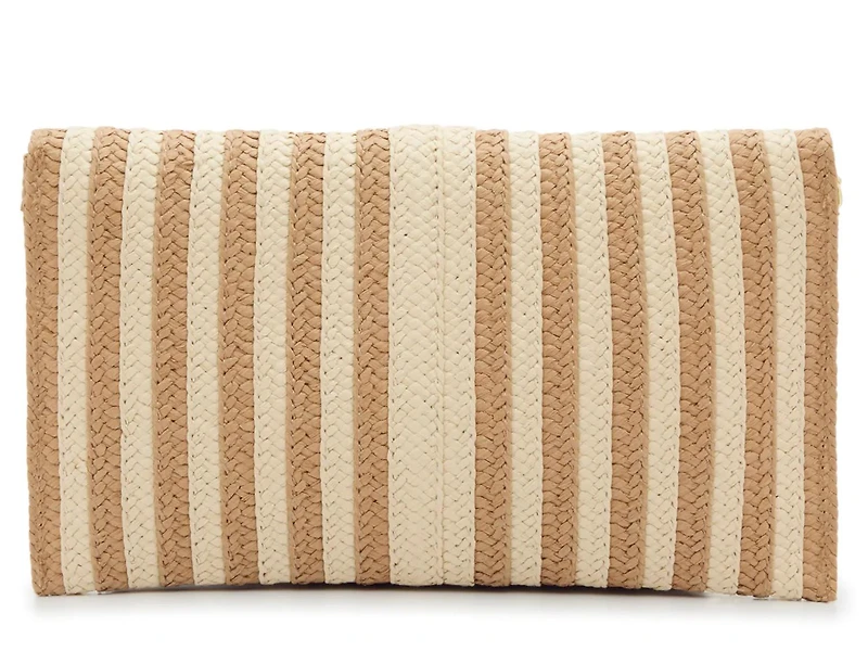Stripe Straw Clutch