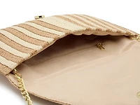 Stripe Straw Clutch