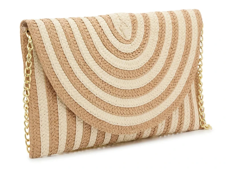 Stripe Straw Clutch