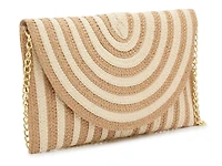 Stripe Straw Clutch