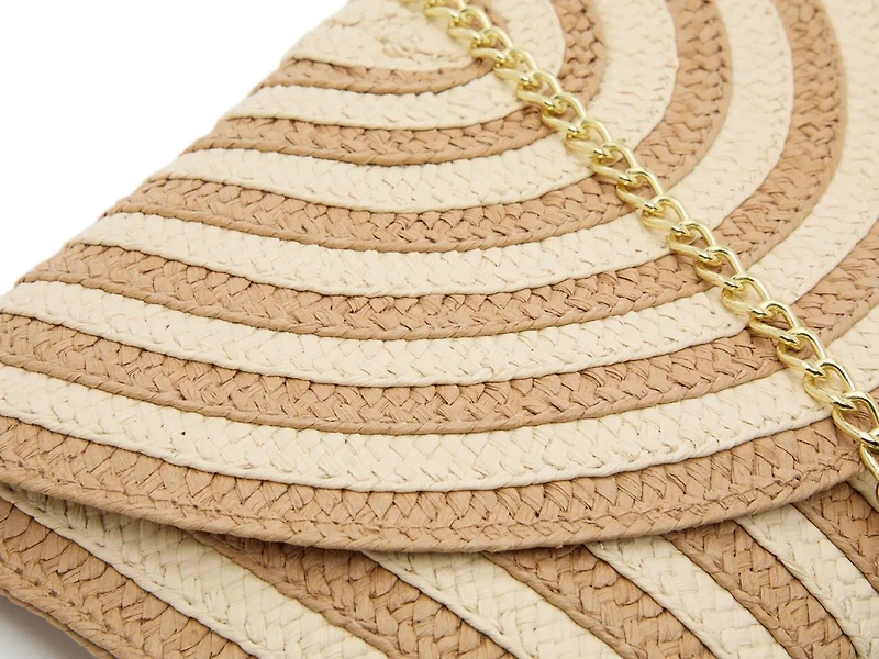 Stripe Straw Clutch