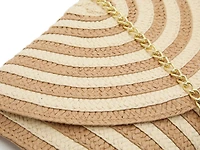 Stripe Straw Clutch