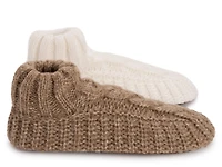 Cuffed Sweater Knit Women's Slipper Socks