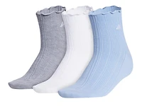 Performance Ruffle Women's Quarter Socks - 3 Pack 