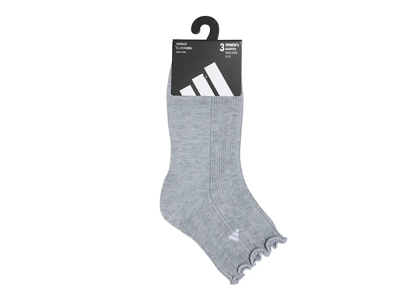 Performance Ruffle Women's Quarter Socks - 3 Pack 