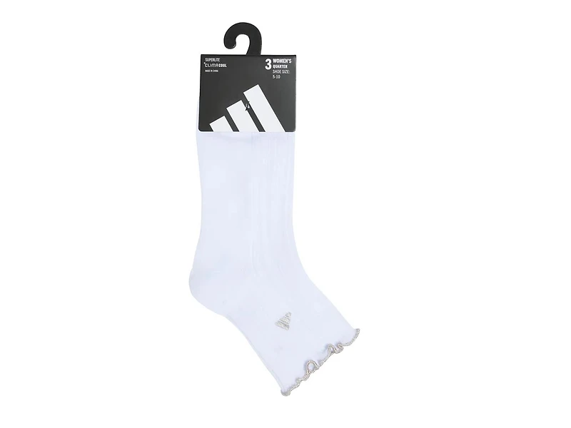 Performance Ruffle Women's Quarter Socks - 3 Pack 