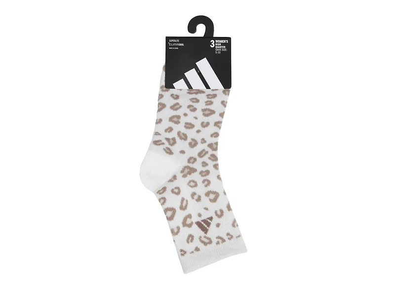 Leopard Luxe Women's High Quarter Socks - 3 Pack