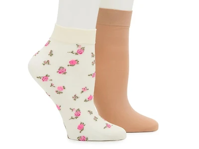 Ditsy Floral Sheer Women's Ankle Socks - 2 Pack