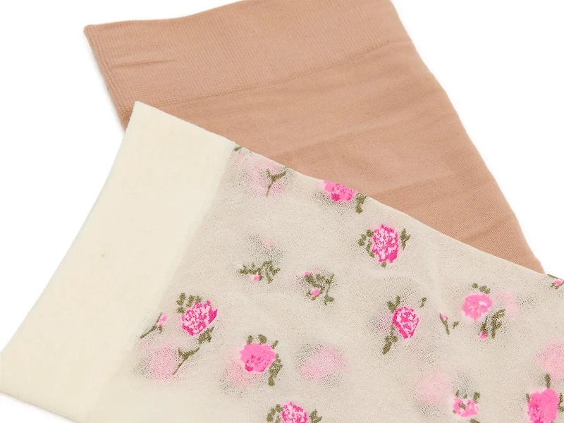 Ditsy Floral Sheer Women's Ankle Socks - 2 Pack