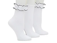 Lace Trim Women's Ankle Socks - 3 Pack