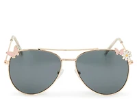 Aviator Sequin Kids' Sunglasses & Hard Case Set