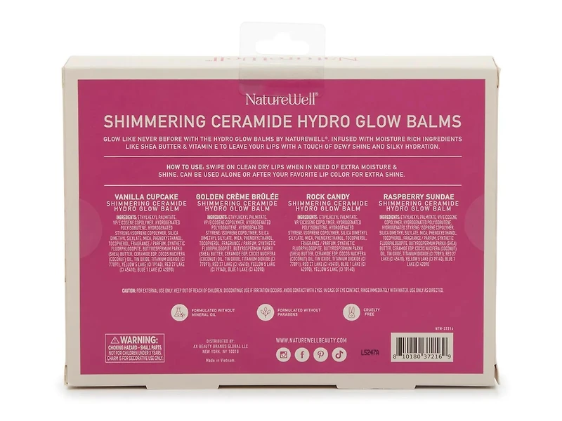 Shimmering Ceramide Hydro Glow Lip Balm - 4 Pack