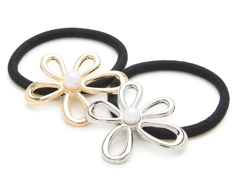 Metal Flower Hair Ties - 2 Pack