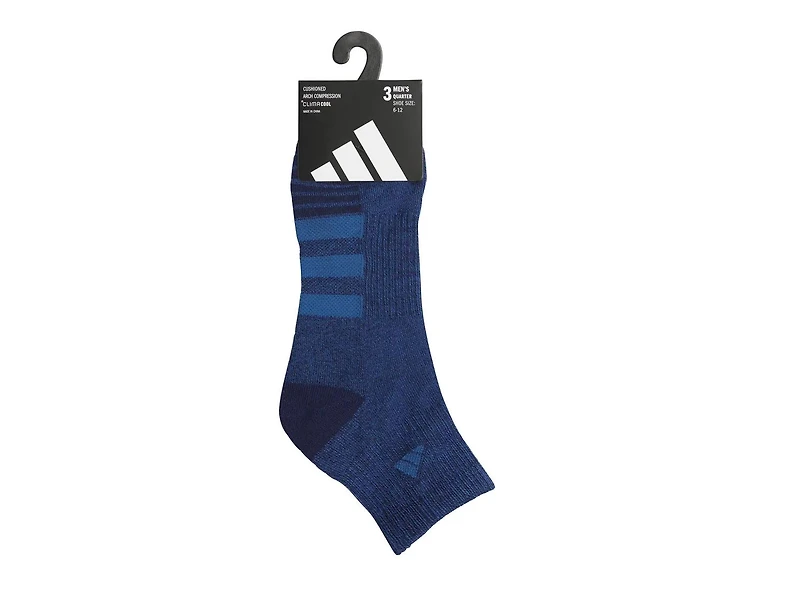 Cushioned 3.0 Color Men's Quarter Socks - 3 Pack