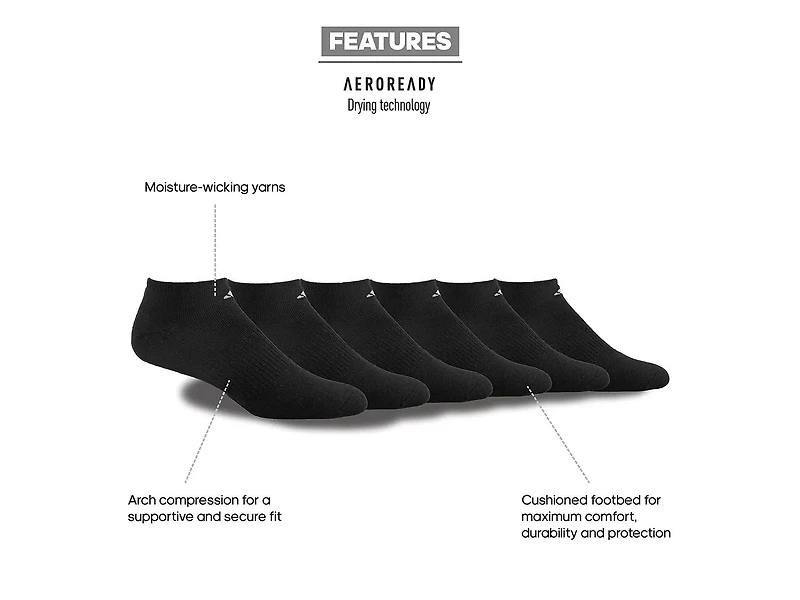 Athletic Cushioned Men's No Show Socks