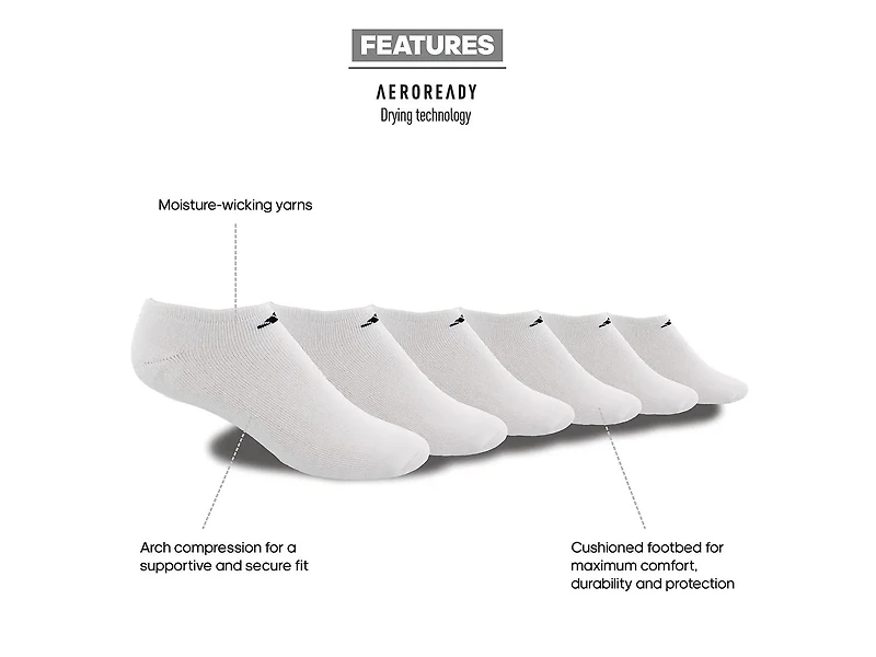 Athletic Cushioned Men's No Show Socks
