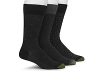 Patterned Men's Crew Socks - 3 Pack