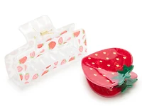 Strawberry Hair Clips Set - 2 Pack