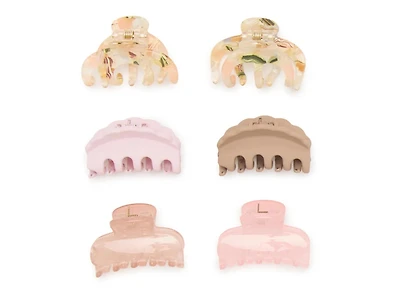 Scalloped Hair Clips - 6 Pack
