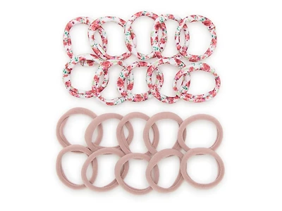 Neutral/Floral Hair Tie Set - 20 Pack