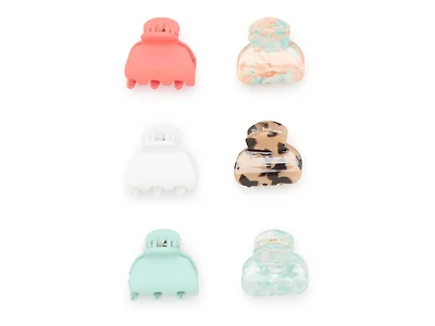 Multicolor Hair Clips - 6 Pack