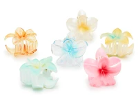 Mini Hibiscus Flower Hair Clips - 6 Pack