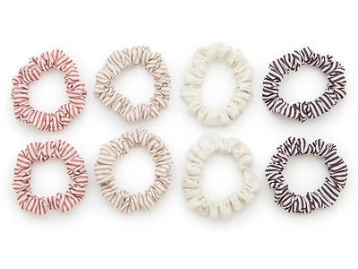 Striped Skinny Scrunchie Set - 8 Pack