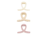 Neutral Raffia Loops Hair Clips - 3 Pack