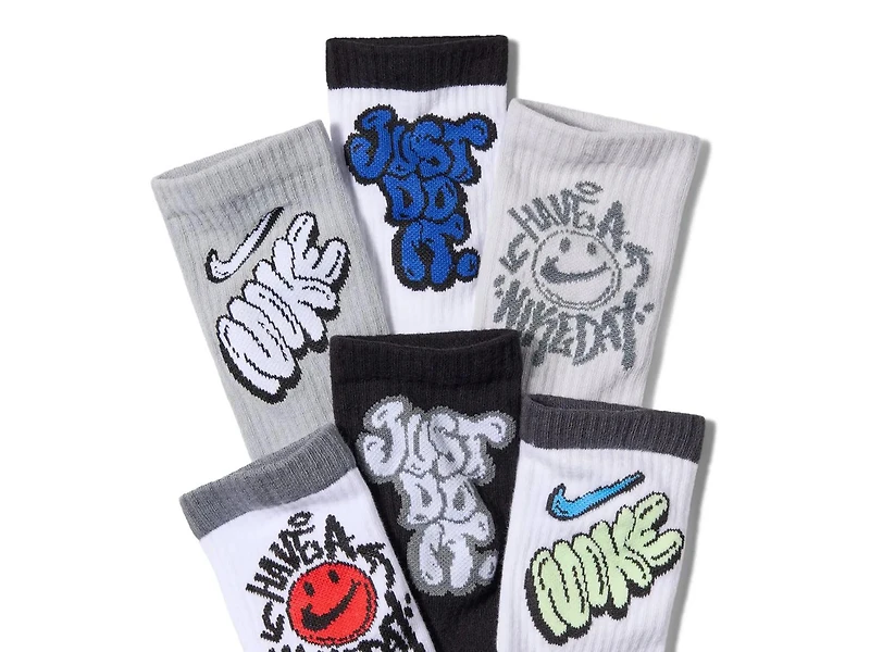 Everyday Cushioned Kids' Crew Socks - 6 Pack