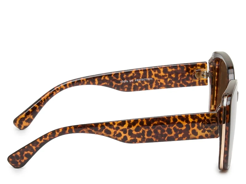 Lynx Leopard Square Sunglasses