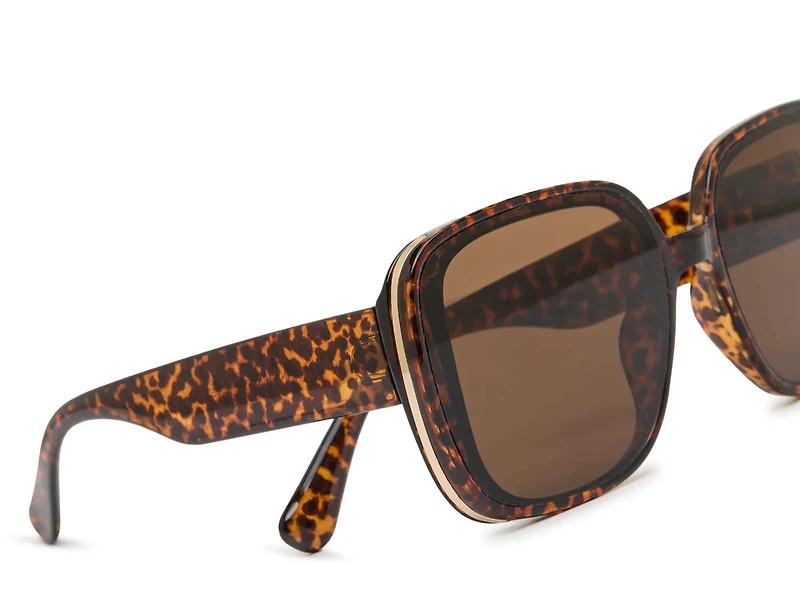 Lynx Leopard Square Sunglasses