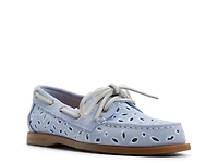 Embroidered Perforated Authentic Original 2-Eye Boat Shoe