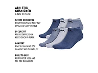 Cushioned Men's No Show Socks - 6 Pack