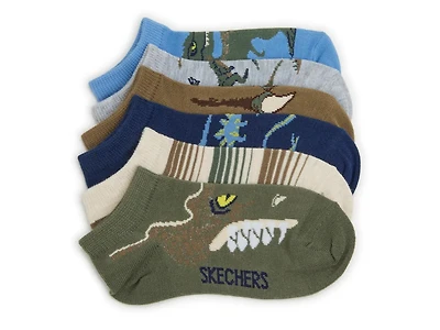 Low Cut Dino Kids' No Show Socks - 6 Pack