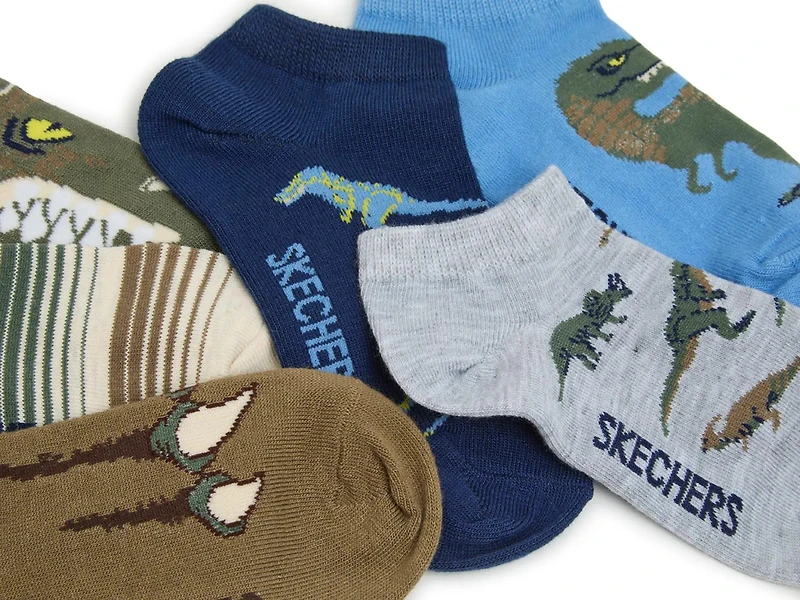 Low Cut Dino Kids' No Show Socks - 6 Pack