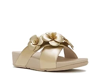 Lulu Flower Cross Wedge Sandal