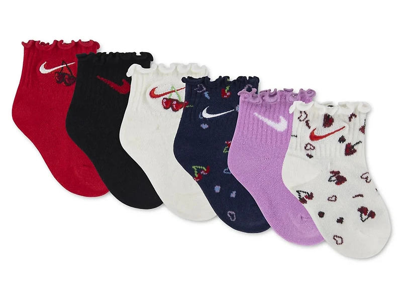 Cherry Kids' Ankle Socks - 6 Pack