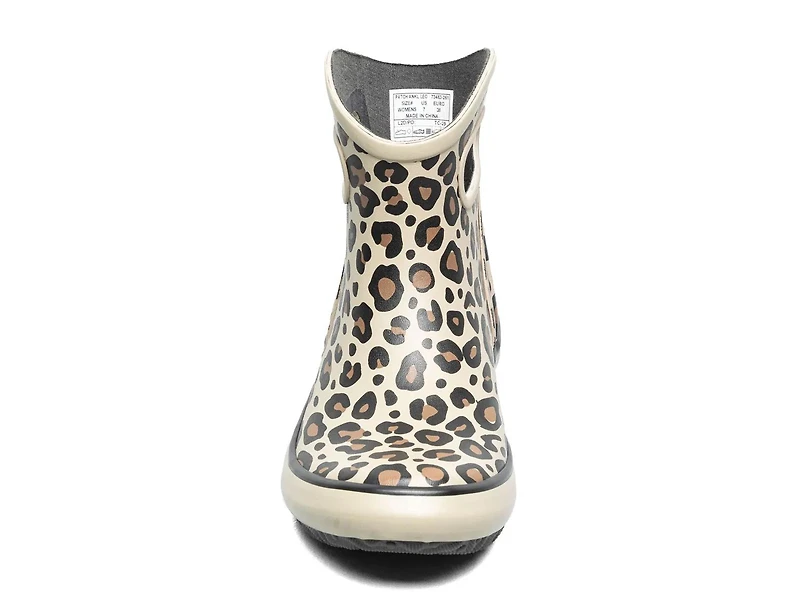 Patch Ankle Leopard Rain Boot - Women's