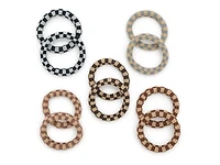 Thick Checkered Hair Tie Set - 10 Pack