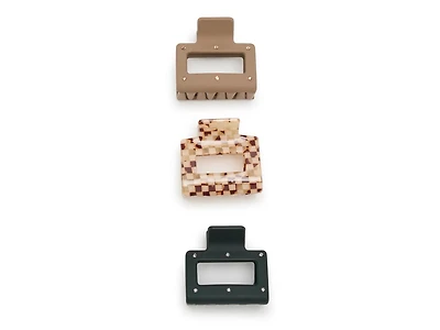 Checkered Claw Clip Set - 3 Pack