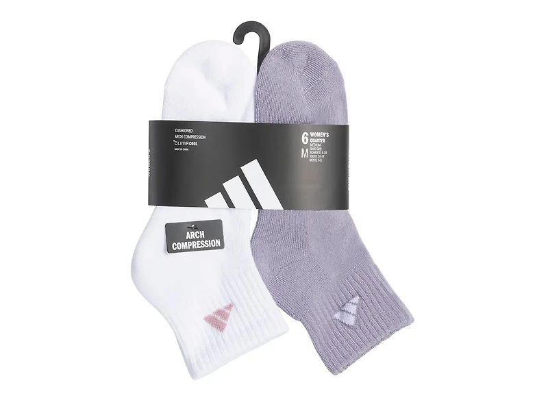 Athletic Cushioned Women's Quarter Ankle Socks - 6 Pack