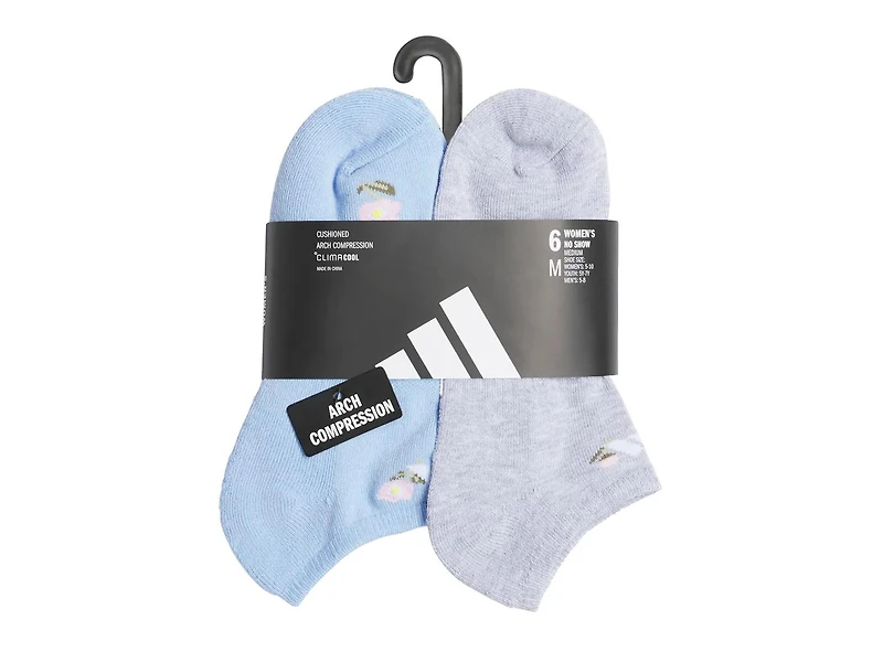 Athletic Cushioned Graphic Women's No Show Socks - 6 Pack