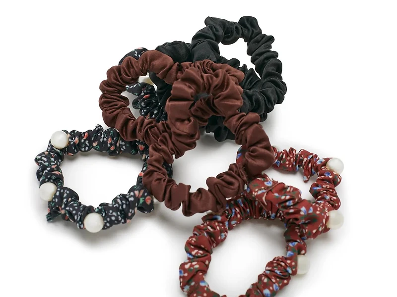 Skinny Pearl Scrunchie Set - 8 Pack