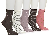 Ditsy Floral Women's Ankle Socks - 5 Pack