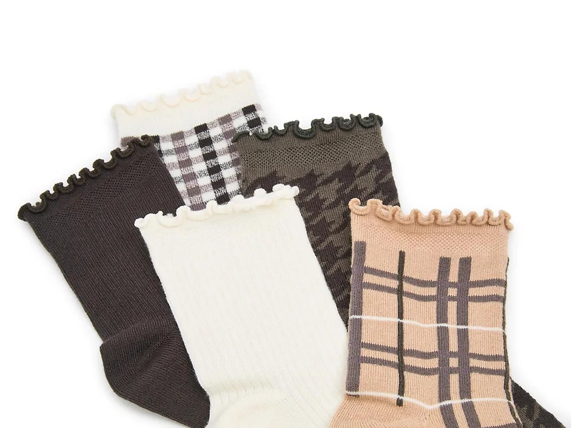 Houndstooth & Plaid Women's Ankle Socks - 5 Pack