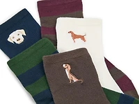 Dog Embroidered Women's Ankle Socks - 5 Pack